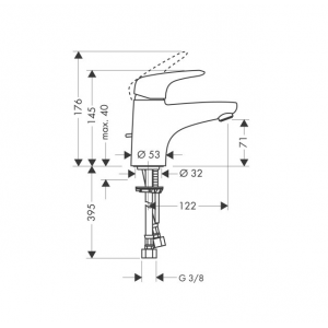 Смеситель для раковины Hansgrohe Metris E 31070000 Хром (изделие снято с производства)