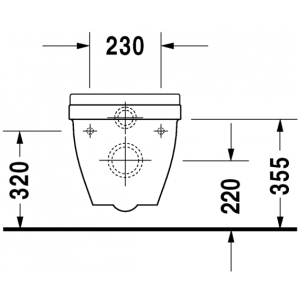 Подвесной унитаз Duravit Starck 3 2206090000 54 см белый