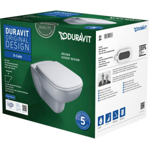 Подвесной унитаз Duravit D-Code Rimless 45700900A1 54 см с сиденьем (комплект)