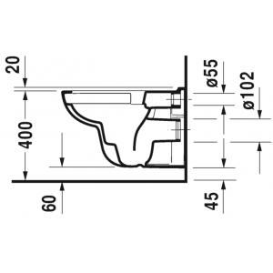 Подвесной унитаз Duravit D-Code Rimless 45700900A1 54 см с сиденьем (комплект)