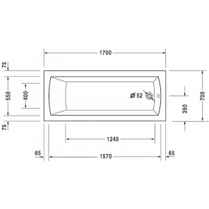 Акриловая встраиваемая ванна Duravit Daro 700141000000000 1700 х 700