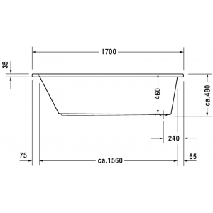Акриловая встраиваемая ванна Duravit Daro 700141000000000 1700 х 700
