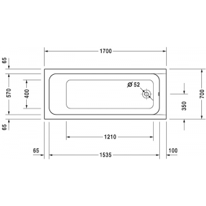 Акриловая встраиваемая ванна Duravit D-Code 700098000000000 1700 х 700