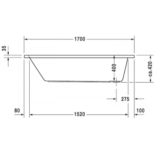 Акриловая встраиваемая ванна Duravit D-Code 700098000000000 1700 х 700