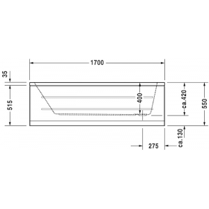 Акриловая встраиваемая ванна Duravit D-Code 700098000000000 1700 х 700