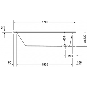 Акриловая встраиваемая ванна Duravit D-Code 700100000000000 1700 х 750