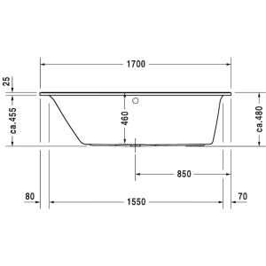 Акриловая встраиваемая ванна Duravit Darling New 700242000000000 1700 х 750
