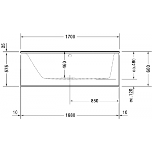 Акриловая встраиваемая ванна Duravit Darling New 700242000000000 1700 х 750