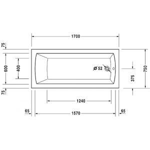 Акриловая встраиваемая ванна Duravit Daro 700027000000000 1700 x 750