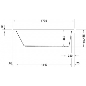 Акриловая встраиваемая ванна Duravit Daro 700027000000000 1700 x 750