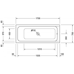Акриловая встраиваемая ванна Duravit D-Code 700097000000000 1700 х 700