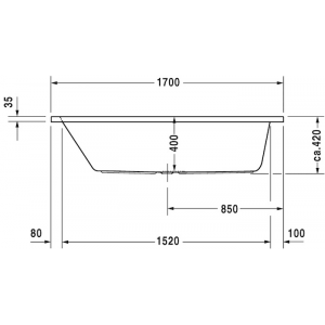 Акриловая встраиваемая ванна Duravit D-Code 700097000000000 1700 х 700